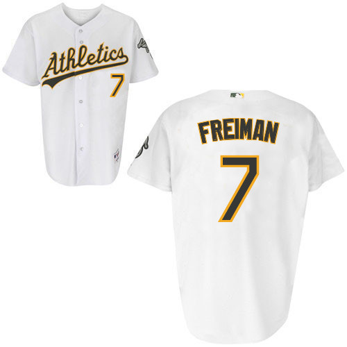 Nate Freiman #7 Youth Baseball Jersey-Oakland Athletics Authentic Home White Cool Base MLB Jersey